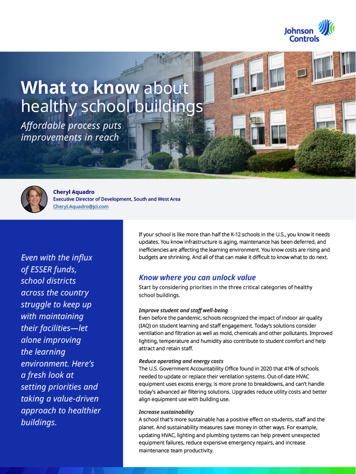 What to know about healthy school buildings