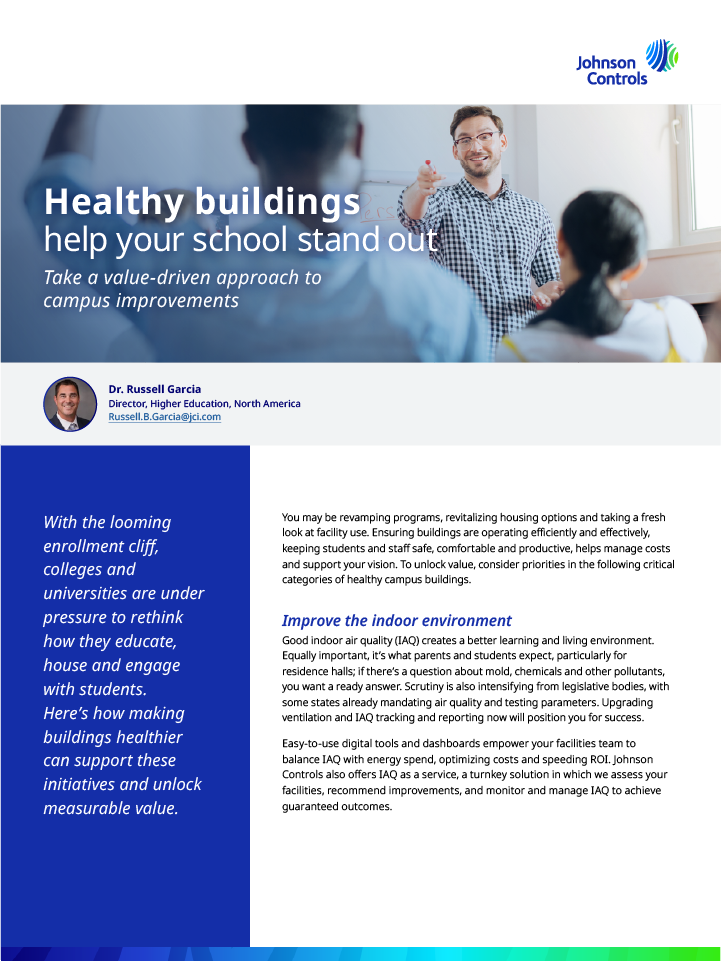 Healthy buildings help your school stand out